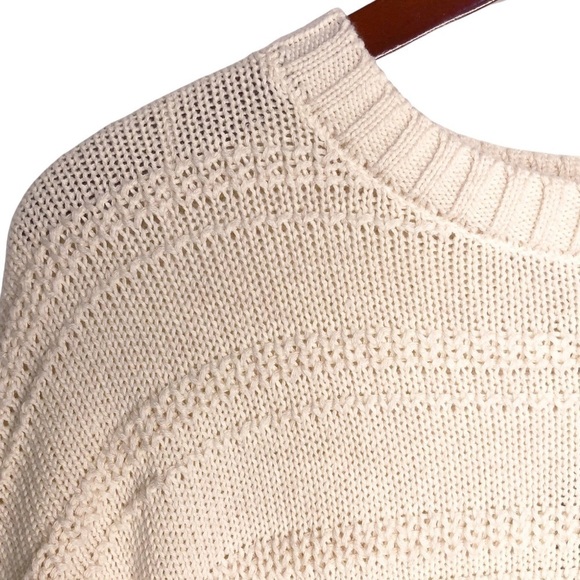 CUPCAKES and CASHMERE NWT Textured Pullover Knit Hi Low Hem Sweater in Cream - Picture 4 of 16